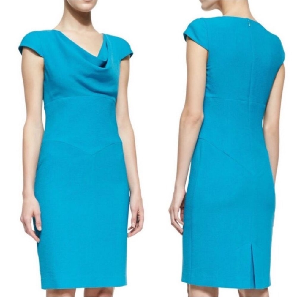BLACK‎ HALO Teal Gretchen Dress Cow Neck Cocktail Size 10